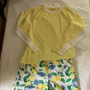 Janie and Jack Yellow and White swim set